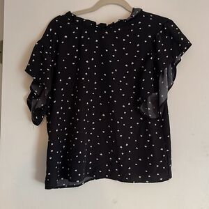 Black blouse with little hearts